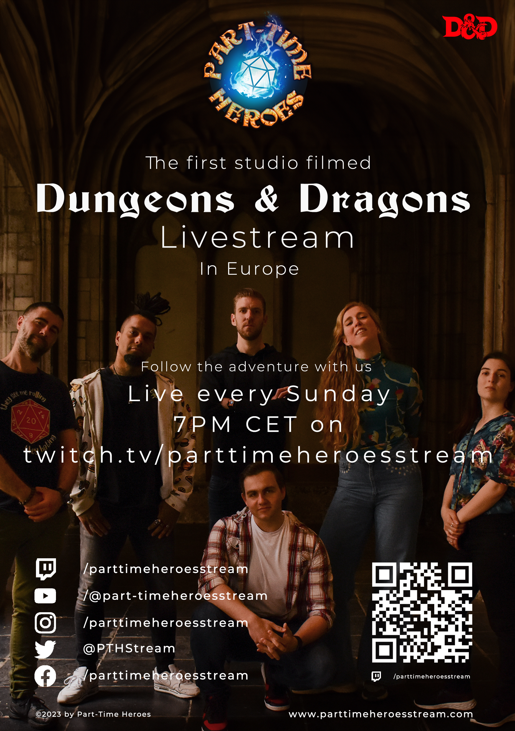 On request design for new flyer Part-Time Heroes, Made by Yara Prins.